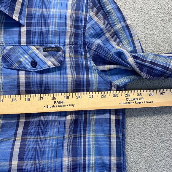 Oakley Dress Shirt‎ Mens Size XLarge Blue Striped Long Sleeve Pockets - Picture 4 of 13